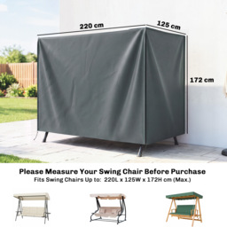 Outsunny 220 x 125cm Three-Seater Swing Chair Protective Cover - Grey - thumbnail 3