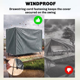 Outsunny 220 x 125cm Three-Seater Swing Chair Protective Cover - Grey - thumbnail 6