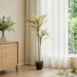 HOMCOM 90 cm Artificial Cordyline Tree in Moss Effect Pot, Realistic PEVA Faux Plant, Yellow - thumbnail 8