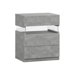 Modern Bedside Cabinet with Remote-Controlled RGB Light, 3 Slide Drawers, LED Nightstand with Acrylic Board, 50L x 37.5W x 60H cm, Gray - Aosom.UK - thumbnail 2