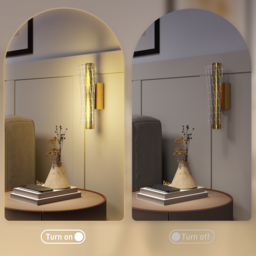 HOMCOM Led Wall Lamp 2 Pack, 9W Modern Indoor Geometric Mesh Wall Light, Colour Temperature Adjustable 3000K/4000K/6500K for Bedroom, Living Room, Hallway, Stairs, Gold Tone - thumbnail 5