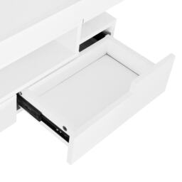 Elegant Coffee Table with High-Gloss Surface, LED Lighting and 4 Drawers, Side Table Ideal for Modern Elegance, 80L x 50W x 36H cm, White - Aosom UK - thumbnail 7