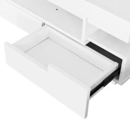 Elegant Coffee Table with High-Gloss Surface, LED Lighting and 4 Drawers, Side Table Ideal for Modern Elegance, 80L x 50W x 36H cm, White - Aosom UK - thumbnail 8
