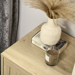 HOMCOM Chest of Four Rattan Weave Panel Drawers - Wood-Effect - thumbnail 8