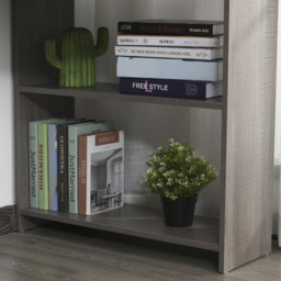 HOMCOM L-Shaped Corner Computer Desk w/ 2 Shelves Wide Worktop Keyboard Tray Drawer & CPU Stand Home Office Study Bedroom Furniture Grey - Aosom UK - thumbnail 8