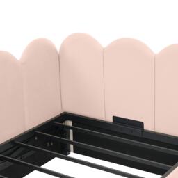 3FT Upholstered Bed with Hydraulic Storage, Metal Slatted Frame, Velvet Single Ottoman Bed for Children, 200L x 97W x 76H cm, Pink - Aosom UK - thumbnail 9