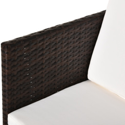Outsunny 4-Seater Rattan Garden Furniture Space-saving Wicker Weave Sofa Set Conservatory Dining Table Table Chair Footrest Cushioned Brown - thumbnail 9
