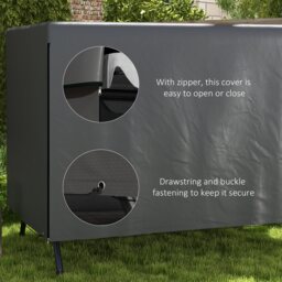 Outsunny Waterproof Swing Bench Cover: Anti-UV Outdoor Furniture Protector, Dark Grey, 215L x 155W x 150Hcm - thumbnail 5