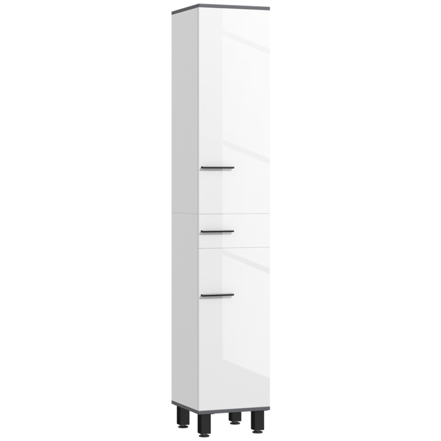 HOMCOM 190cm Slim Bathroom Storage Cabinet - White - image 1