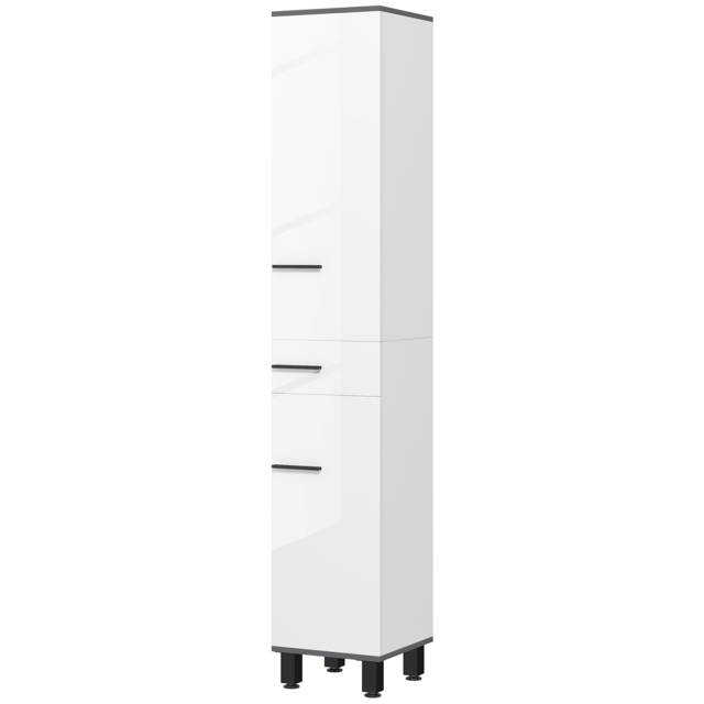 HOMCOM 190cm Slim Bathroom Storage Cabinet - White - image 1