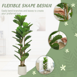 HOMCOM 120cm Artificial Fiddle Leaf Fig Tree - Green - thumbnail 6