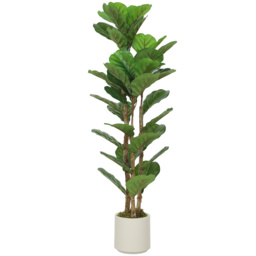 HOMCOM 120cm Artificial Fiddle Leaf Fig Tree - Green - thumbnail 1