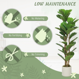 HOMCOM 120cm Artificial Fiddle Leaf Fig Tree - Green - thumbnail 5