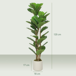 HOMCOM 120cm Artificial Fiddle Leaf Fig Tree - Green - thumbnail 3