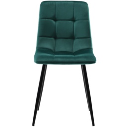 Set of 4 Upholstered Velvet Dining Chairs with Metal Frame, Ergonomic Design, 4-Set Upholstered Chair with Backrest, 44x41x86 cm, Green - Aosom UK - thumbnail 9