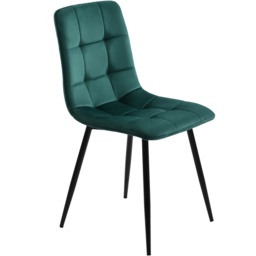 Set of 4 Upholstered Velvet Dining Chairs with Metal Frame, Ergonomic Design, 4-Set Upholstered Chair with Backrest, 44x41x86 cm, Green - Aosom UK - thumbnail 7