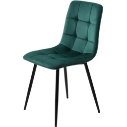 Set of 4 Upholstered Velvet Dining Chairs with Metal Frame, Ergonomic Design, 4-Set Upholstered Chair with Backrest, 44x41x86 cm, Green - Aosom UK - thumbnail 8