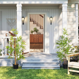 Outsunny Artificial Bamboo Trees, Set of 2, Decorative Plant with Nursery Pot, for Indoor Outdoor Use, 120cm - Aosom UK - thumbnail 2