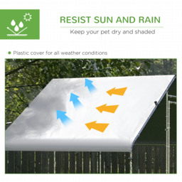 PawHut Large Chicken Coop, Covered Run for Chickens, Galvanised Hen House with Water-Resist Cover, 3 x 1.7 x 1.9m - Aosom UK - thumbnail 4