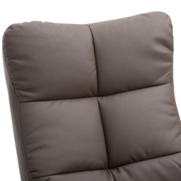 HOMCOM Faux Leather Swivel Recliner Chair with Footstool and Storage, Wooden Base Armchair, Brown - Aosom UK - thumbnail 8