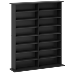 HOMCOM 720 CD/396 DVD/396 Blu-ray Storage Unit - Black - thumbnail 1