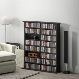 HOMCOM 720 CD/396 DVD/396 Blu-ray Storage Unit - Black - thumbnail 2