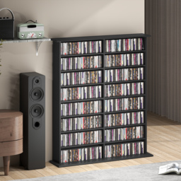 HOMCOM 720 CD/396 DVD/396 Blu-ray Storage Unit - Black - thumbnail 9