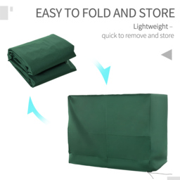 Outsunny Oxford Patio 3-seater Swing Chair Cover Outdoor Garden Furniture Rain Protection Protector Waterproof Anti-UV Green 240L x 133W x 185H cm - thumbnail 6