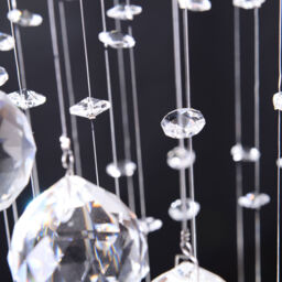 HOMCOM Modern Crystal Chandelier Ceiling Light Pendant Lamp Chrome Finish Glass Droplets New, 160 Octagons, Ф30 x 120cm - thumbnail 8