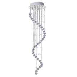 HOMCOM Modern Crystal Chandelier Ceiling Light Pendant Lamp Chrome Finish Glass Droplets New, 160 Octagons, Ф30 x 120cm - thumbnail 1