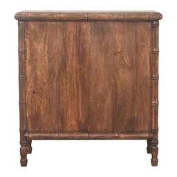 Solid Mango Wood 3-Drawer Chest with Turned Spindle Legs, Bedside Cabinet with Generous Organisation Drawers, 36L x 75W x 80H cm, Brown - Aosom UK - thumbnail 9