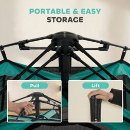 PawHut Cat Tent, 3-Tier Portable Pet Tent for Indoor Outdoor, Cat House with Multi-Door, Carry Bag, Breathable Mesh - Aosom UK - thumbnail 6