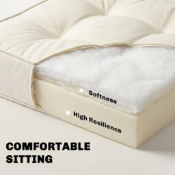 Outsunny Replacement Dining Chair Seat Pad, Garden Seat Cushion with Ties, 40 x 40cm, Cream White - Aosom UK - thumbnail 4