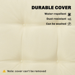 Outsunny Replacement Dining Chair Seat Pad, Garden Seat Cushion with Ties, 40 x 40cm, Cream White - Aosom UK - thumbnail 5