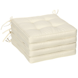 Outsunny Replacement Dining Chair Seat Pad, Garden Seat Cushion with Ties, 40 x 40cm, Cream White - Aosom UK - thumbnail 9