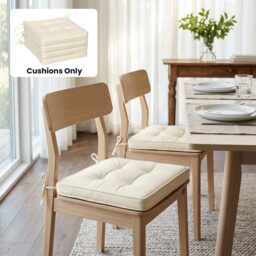 Outsunny Replacement Dining Chair Seat Pad, Garden Seat Cushion with Ties, 40 x 40cm, Cream White - Aosom UK - thumbnail 7