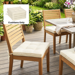Outsunny Replacement Dining Chair Seat Pad, Garden Seat Cushion with Ties, 40 x 40cm, Cream White - Aosom UK - thumbnail 2