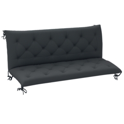 Outsunny Garden Bench Cushion: Cosy Outdoor Seating Pad with Back Support and Ties, Black, 98 x 150 cm - Aosom UK