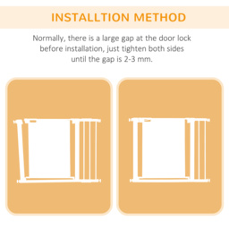 PawHut Pressure Fit Safety Gate for Doorways and Staircases, Dog Gate w/ Auto Closing Door, Pet Barrier for Hallways w/ Double Locking - White - thumbnail 8