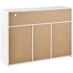 Modern Sideboard Cabinet with LED Lights, High Gloss Design, 3-Door Remote Control Kitchen Unit for Home Decor, 130x35x95 cm, White - Aosom.UK - thumbnail 9