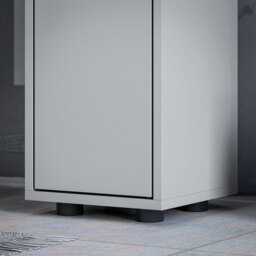 kleankin 180cm Slim Bathroom Cabinet, with Drawer, Shelves and Cupboards - Grey - thumbnail 9