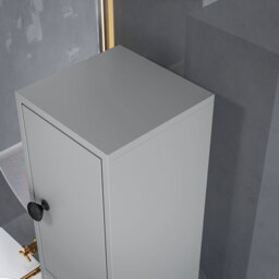 kleankin 180cm Slim Bathroom Cabinet, with Drawer, Shelves and Cupboards - Grey - thumbnail 8