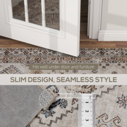 HOMCOM Vintage Area Rug, Non-Slip Washable Rug, Flannel Floor Carpet for Living Room, Bedroom, Dining Room, Home Office, 290 x 200 cm, Beige - thumbnail 6