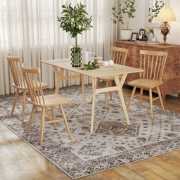 HOMCOM Vintage Area Rug, Non-Slip Washable Rug, Flannel Floor Carpet for Living Room, Bedroom, Dining Room, Home Office, 290 x 200 cm, Beige - thumbnail 8