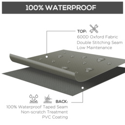 Outsunny Patio Furniture Protector: Weatherproof 600D Oxford Cover for Large Square Sets, 230 x 230 x 70cm, Grey - Aosom UK - thumbnail 4