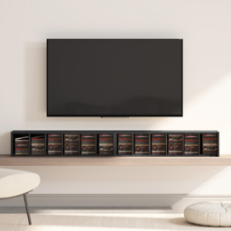 HOMCOM Set of 2 CD Media Display Shelf Unit Tower Rack with Adjustable Shelves, Black - thumbnail 9