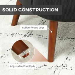 HOMCOM Corduroy Retro Accent Chair - Black - thumbnail 7