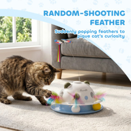 PawHut 4-in-1 Interactive Cat Toys for Indoor Cats Adult with Spinning Butterfly, Shooting Feathers & Catnip Balls - thumbnail 7