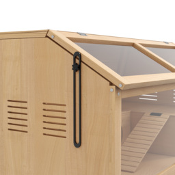 PawHut Hamster Cage, Wooden Small Animal Cage for Gerbils, Mice w/ Suspension Bridge, Openable Top, Hut, 85 x 45 x 44cm Nature - Aosom UK - thumbnail 9
