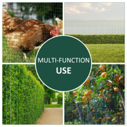 Pawhut PVC Coated Welded Wire Mesh Fencing Chicken Poultry Aviary Fence Run Hutch Pet Rabbit 30m Dark Green - thumbnail 4